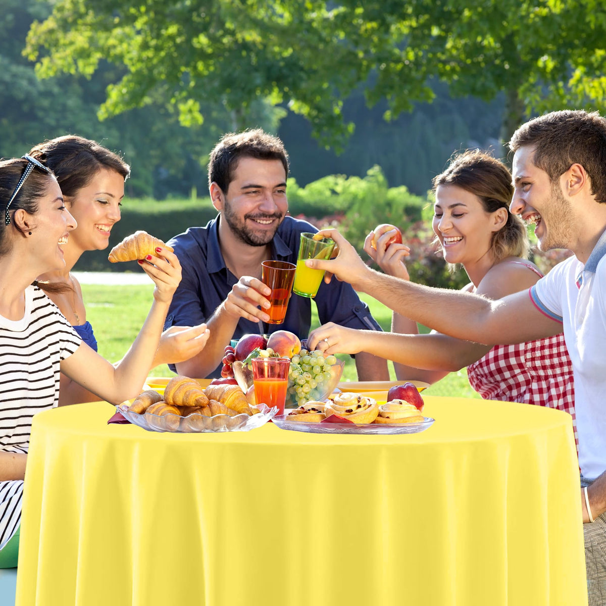 EUVBOKW light green round tablecloth, versatile for events