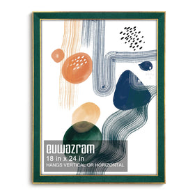 euwazram suede 18x24 frame front view with green suede finish for elegant wall display