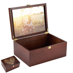 EVA murmure larger wooden memory box with lid frame for cherished photos