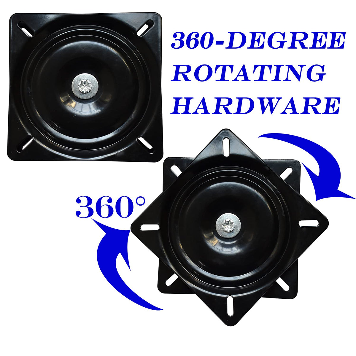 Evadow two pack packaging highlights ready to install swivel plates.