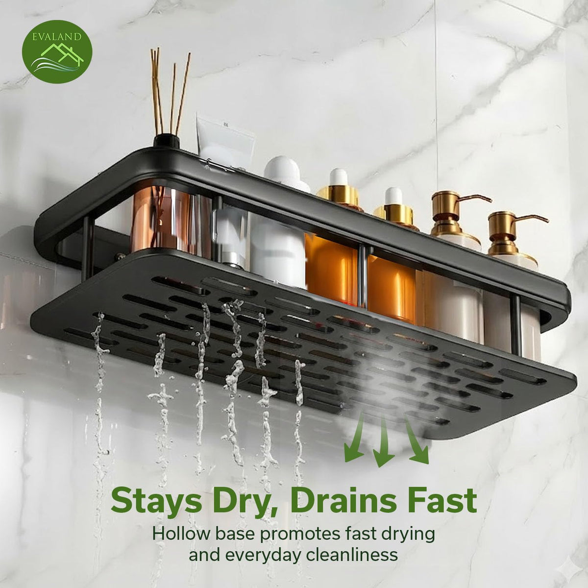 Evaland bathroom organizer ideal for inside shower setups