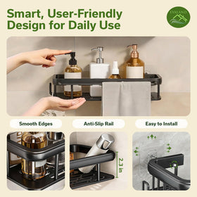 Evaland caddy with integrated towel rod for easy access