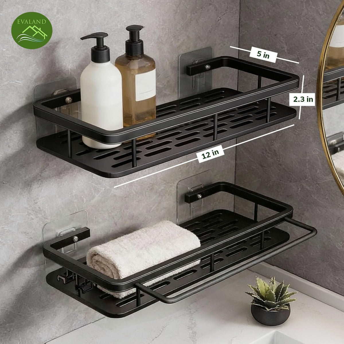 Evaland rustproof aluminum design emphasizes durability for daily shower use