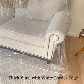 Evelots clear couch cover offers transparent protection while keeping the sofa visible and clean.