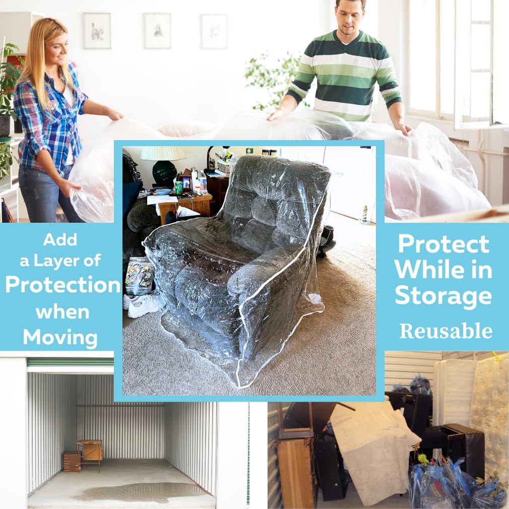 Evelots clear recliner cover protecting chair during storage