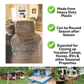 Protective white-seamed Evelots cover used for renovations or painting projects
