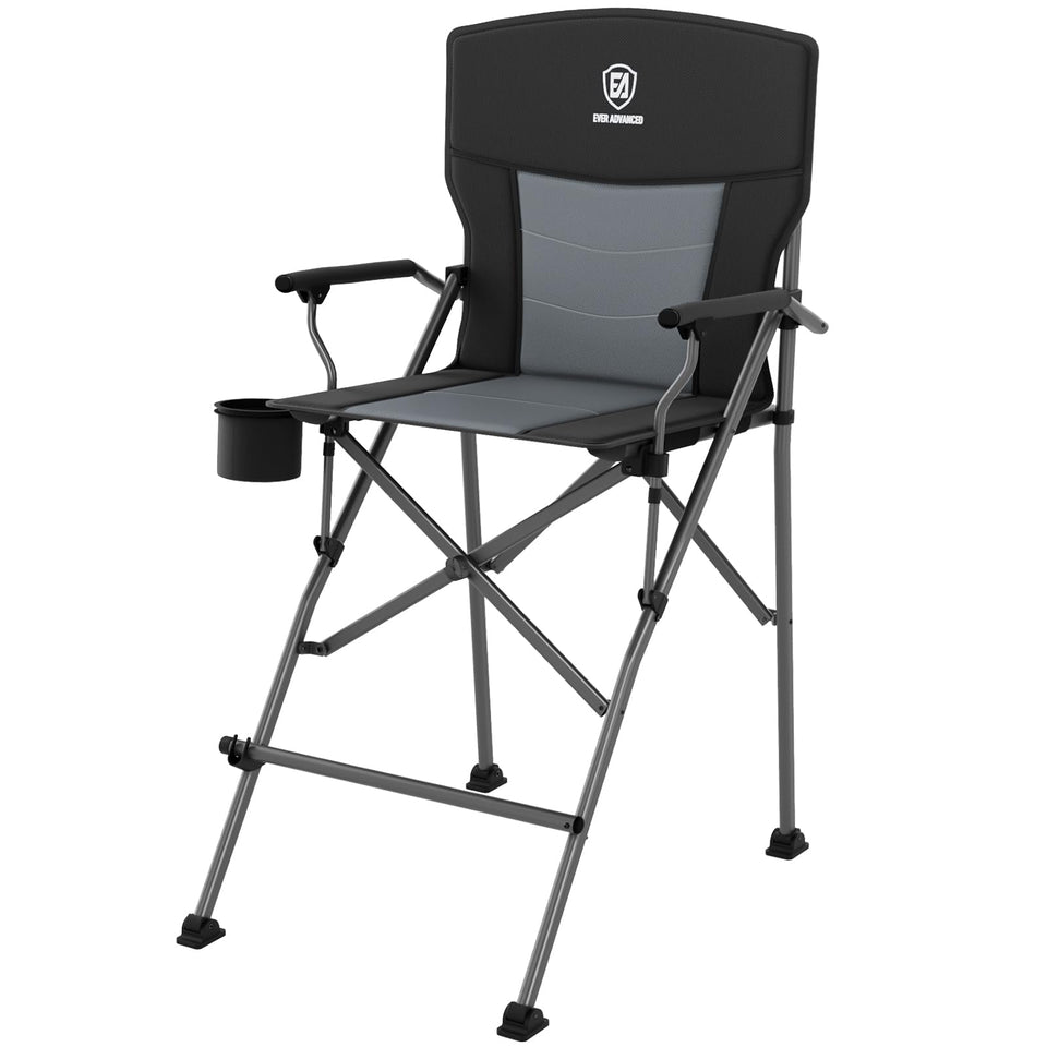 Ever Advanced tall camping chair with cup holder for easy hydration during outdoor adventures.
