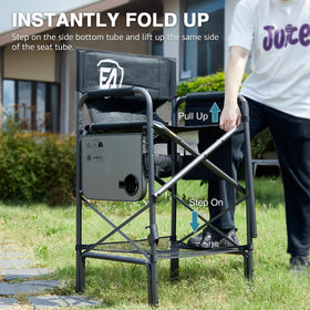 EVER ADVANCED chair with storage pocket for brushes and tools.