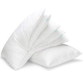 EverSnug adjustable layer pillow setup with customizable height for back, side, or stomach sleeping.