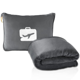 EverSnug travel blanket in grey delivers all-season warmth on planes.