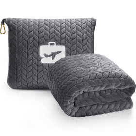 EverSnug travel blanket with pillowcase shown for versatile comfort on trips