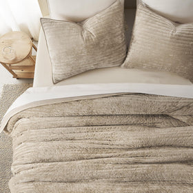 EverGrace velvet comforter close-up emphasizes soft touch and plush feel