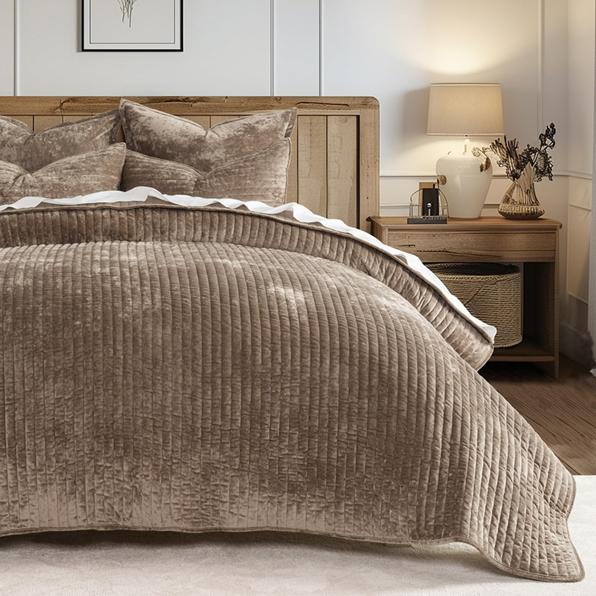 EverGrace velvet quilt all-season design provides breathable warmth for year-round comfort