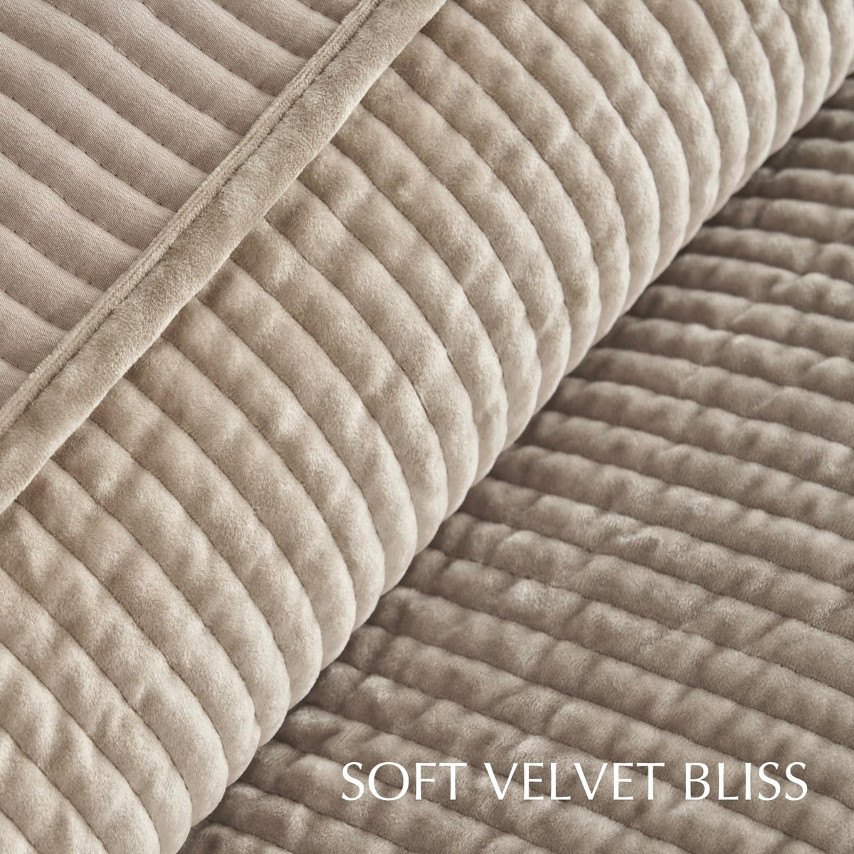 EverGrace velvet quilt queen draped-bedding creates cozy ambiance