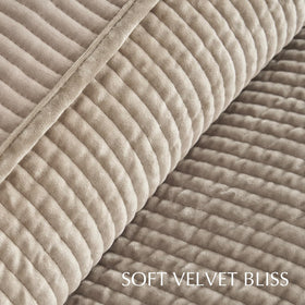 EverGrace velvet quilt queen draped-bedding creates cozy ambiance