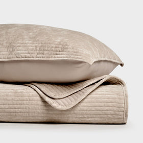 EverGrace velvet quilt queen urban-taupe color complements decor