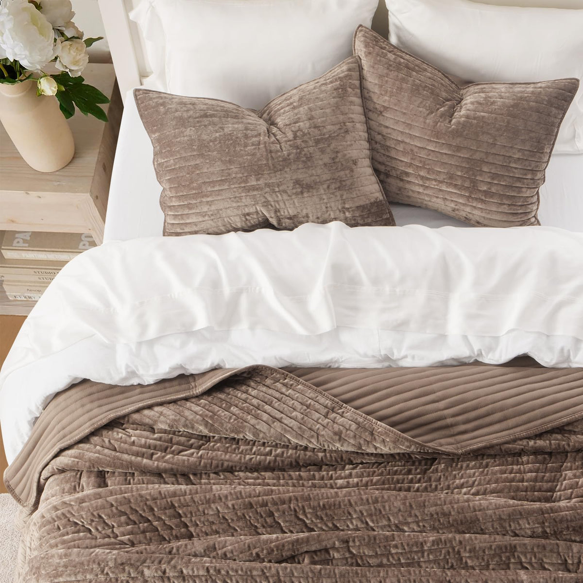 EverGrace velvet quilt set California King loft plush filling delivers cozy comfort