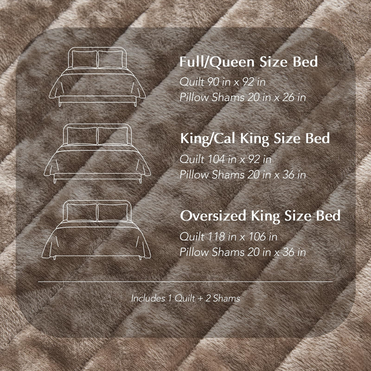 EverGrace velvet quilt set California King includes two shams for complete look
