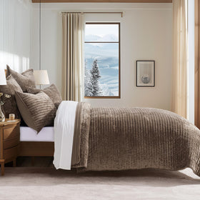 EverGrace velvet quilt set king shams complementing the coordinated bedding look