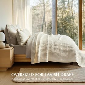 Evergracehome channel-stitch quilt highlights tailored lines and subtle depth in your bed.
