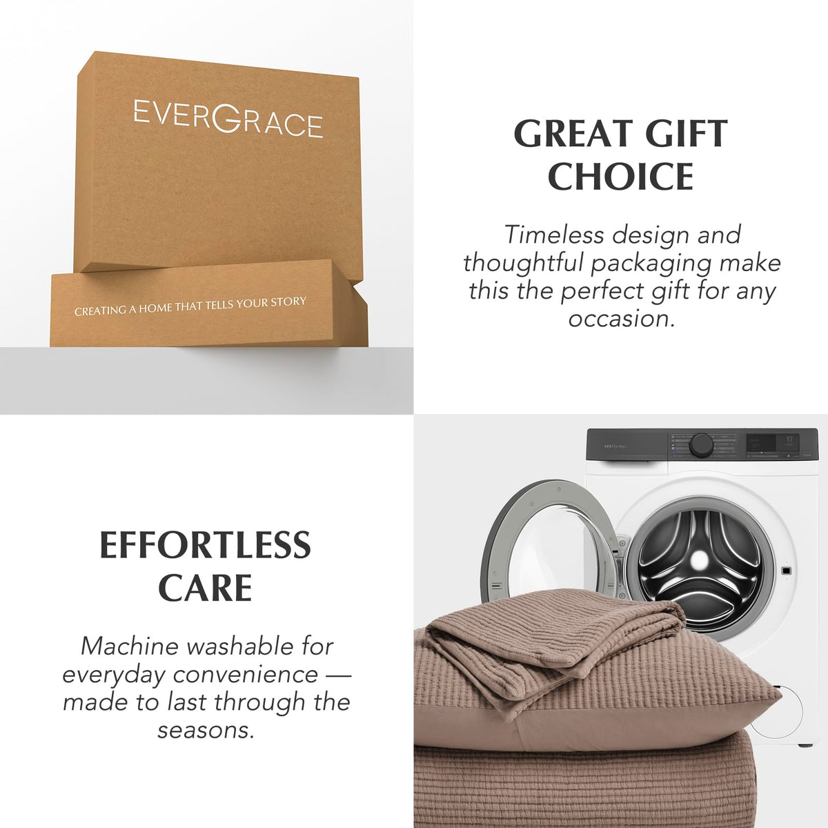 EVERGRACEHOME mocha-brown tone enhances any bedroom decor