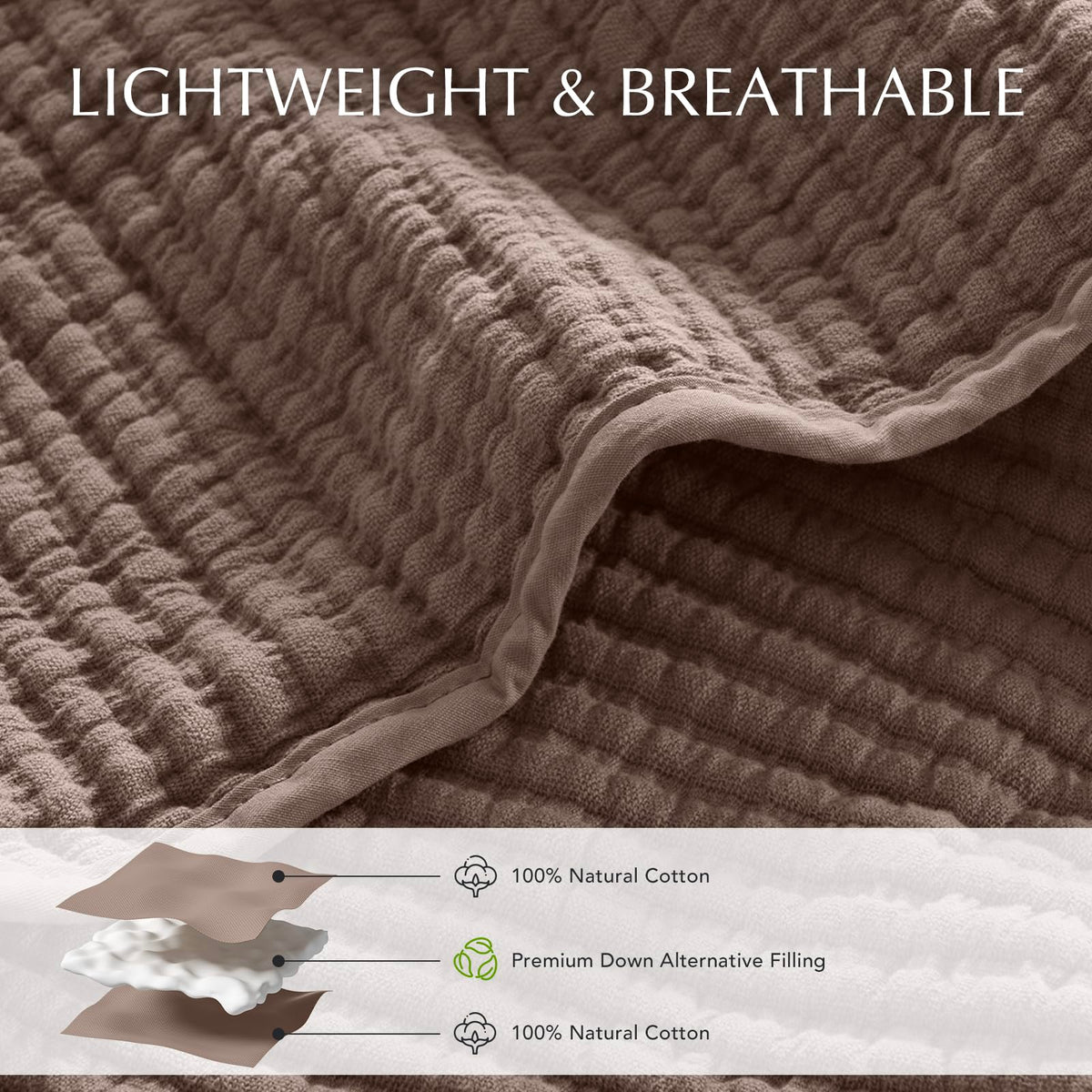 EVERGRACEHOME close-up of soft cotton fabric showing skin-friendly touch