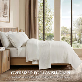 Evergracehome cotton-sateen-face quilt highlights breathable, silky comfort for year-round sleep