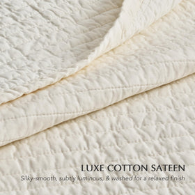 Evergracehome cream bedding quilt adds warmth and a silky sheen to the room.