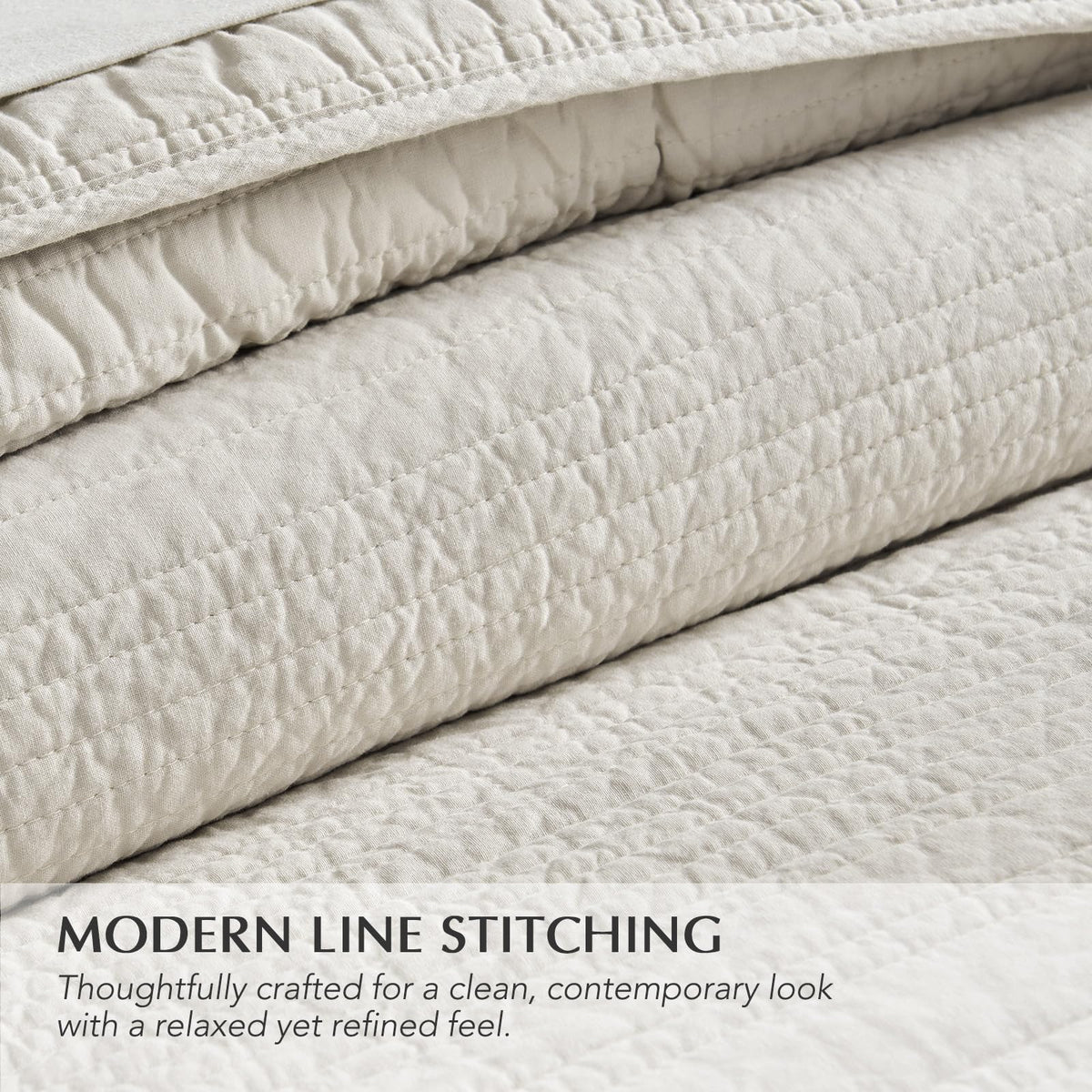EVERGRACEHOME Garment-washed texture enhances inviting feel and lasting softness on fabric.