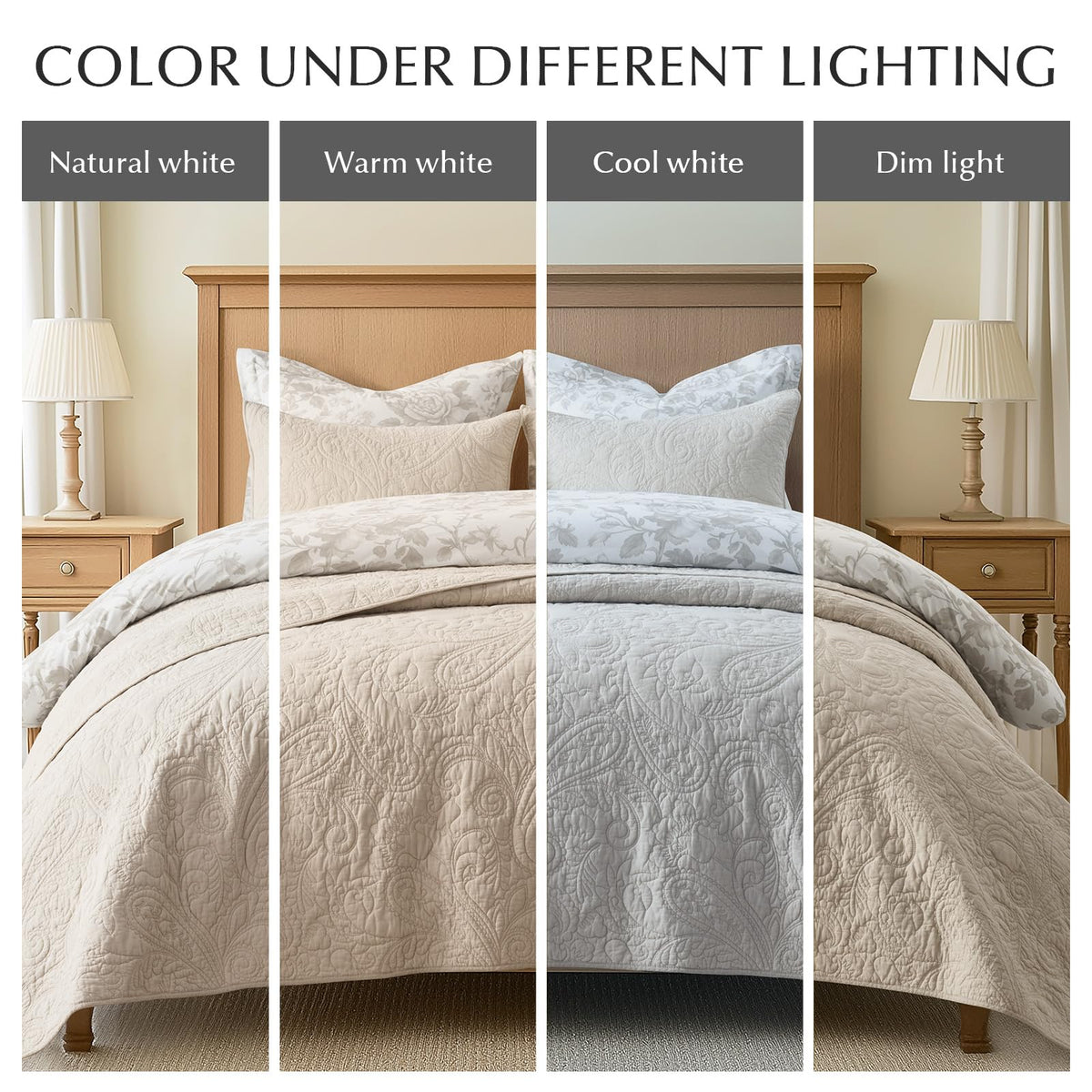 Evergracehome king-size quilt with two shams for complete coverage.