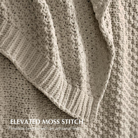 Evergracehome moss stitch texture detail highlights warmth for bed or sofa