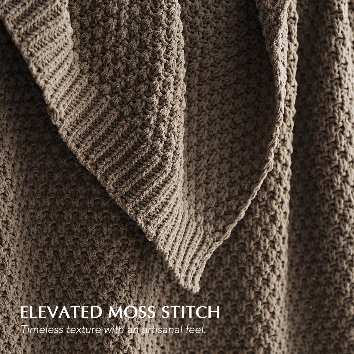 EVERGRACEHOME moss stitch texture showcases dimensional beauty perfect for bed and sofa.
