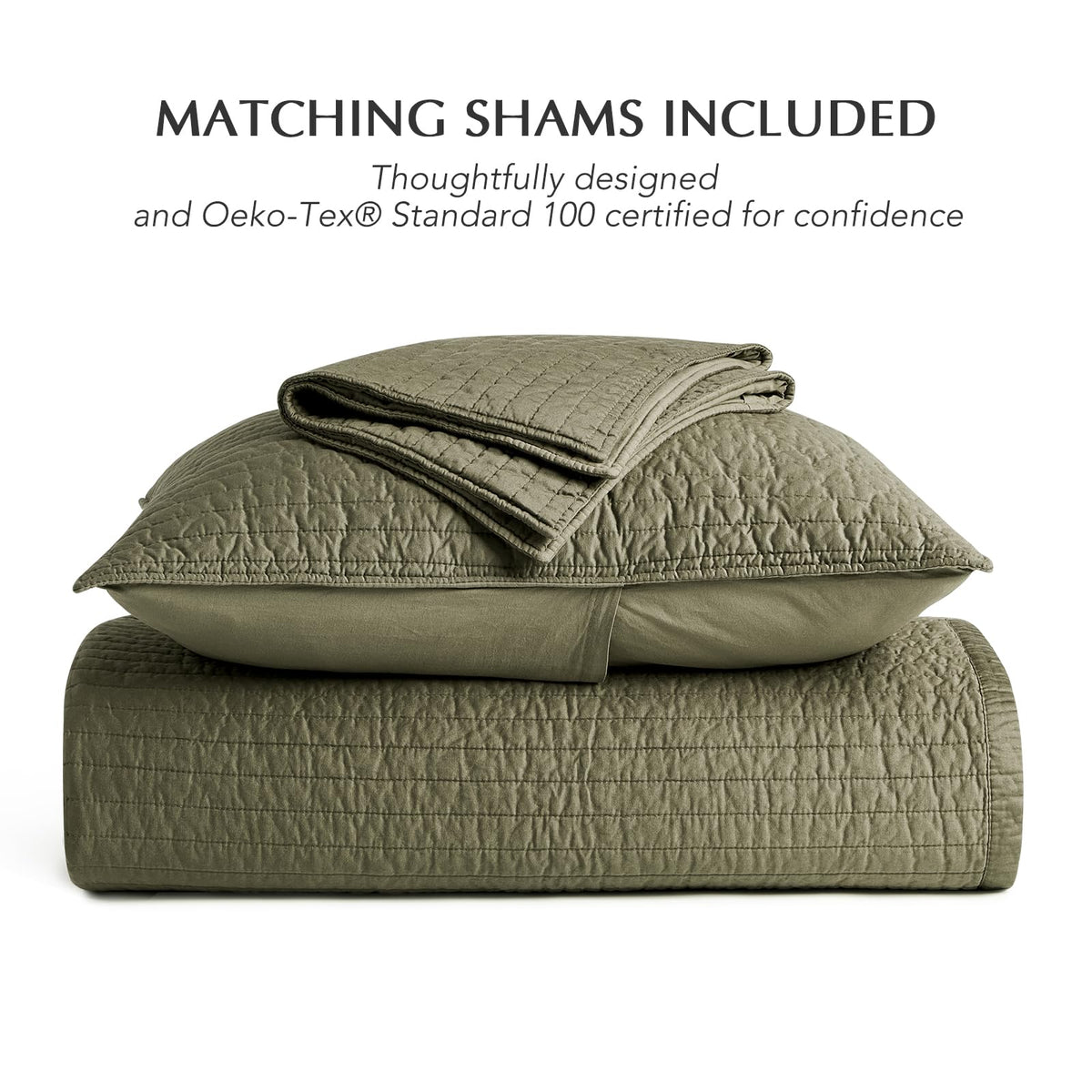 EVERGRACEHOME king-size quilt neatly draped to illustrate generous coverage.