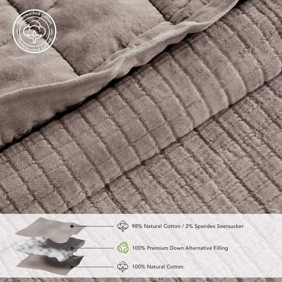 EVERGRACEHOME reversible back box stitching reveals contrasting texture.