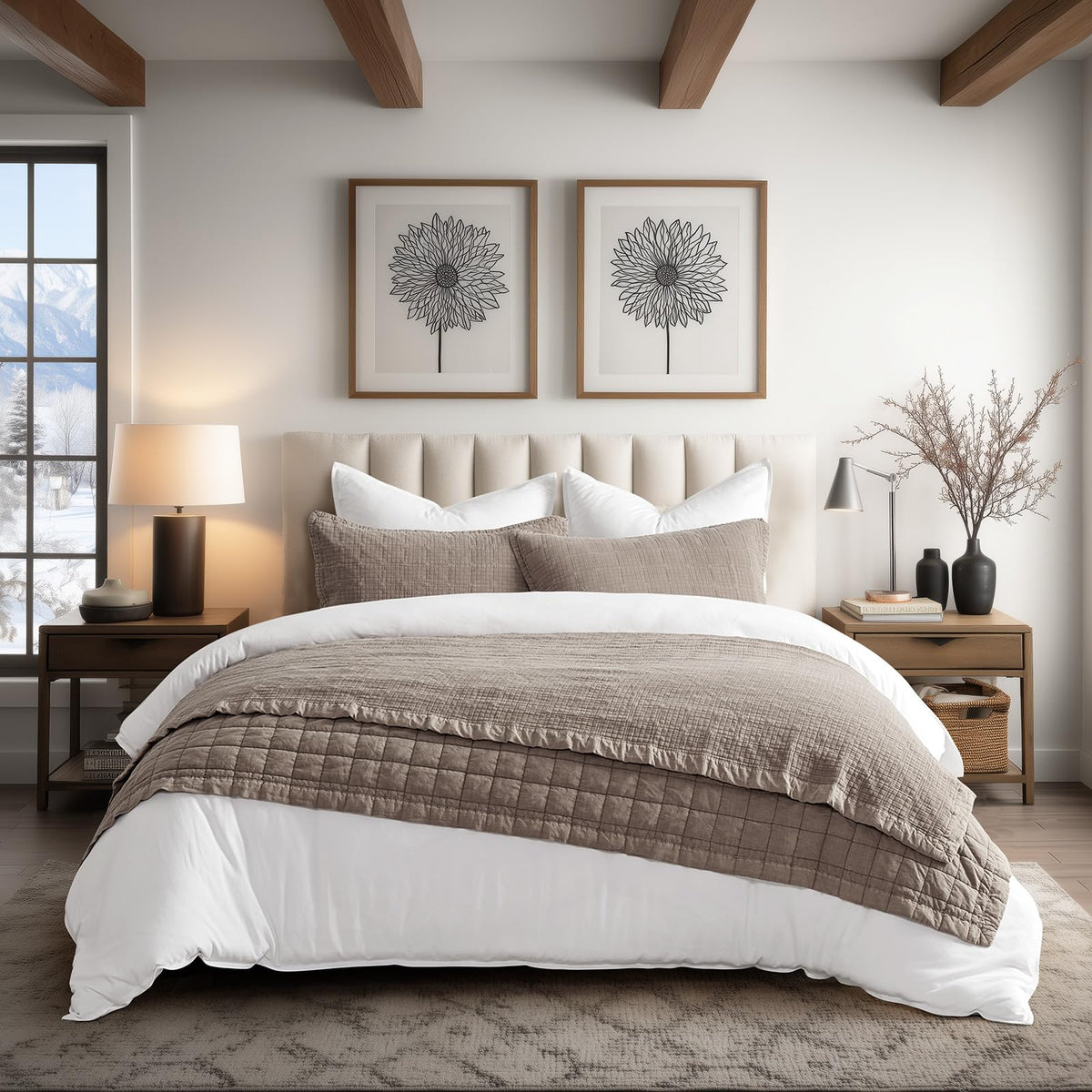 EVERGRACEHOME reversible front crushed squares offers two stylish looks.