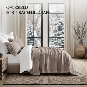 EVERGRACEHOME softness closeup shows stonewashed finish and pill-free feel.