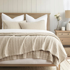 EVERGRACEHOME stonewashed cotton quilt king top view shows breathable all-season comfort.