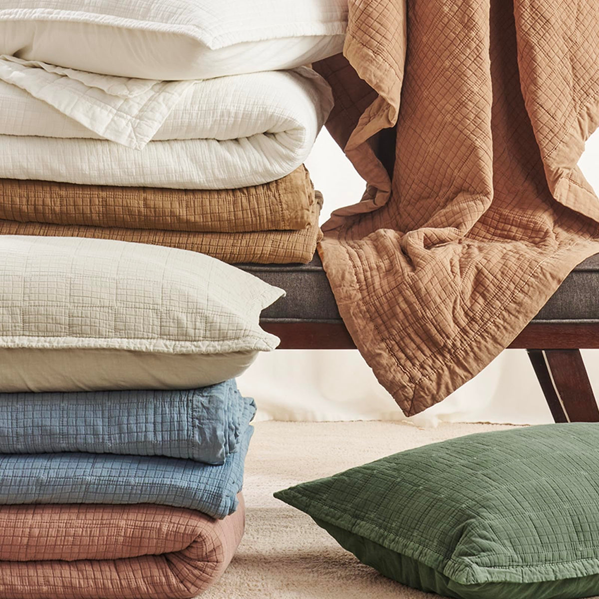 EVERGRACEHOME two shams paired with quilt for coordinated bedroom styling.