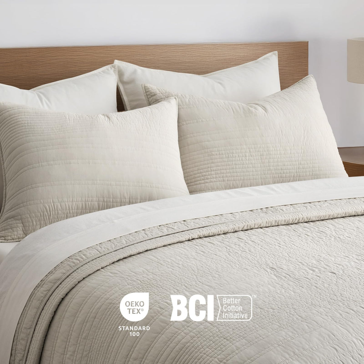 EVERGRACEHOME Two pillow shams 20x36 complete a cohesive bedding set visually.