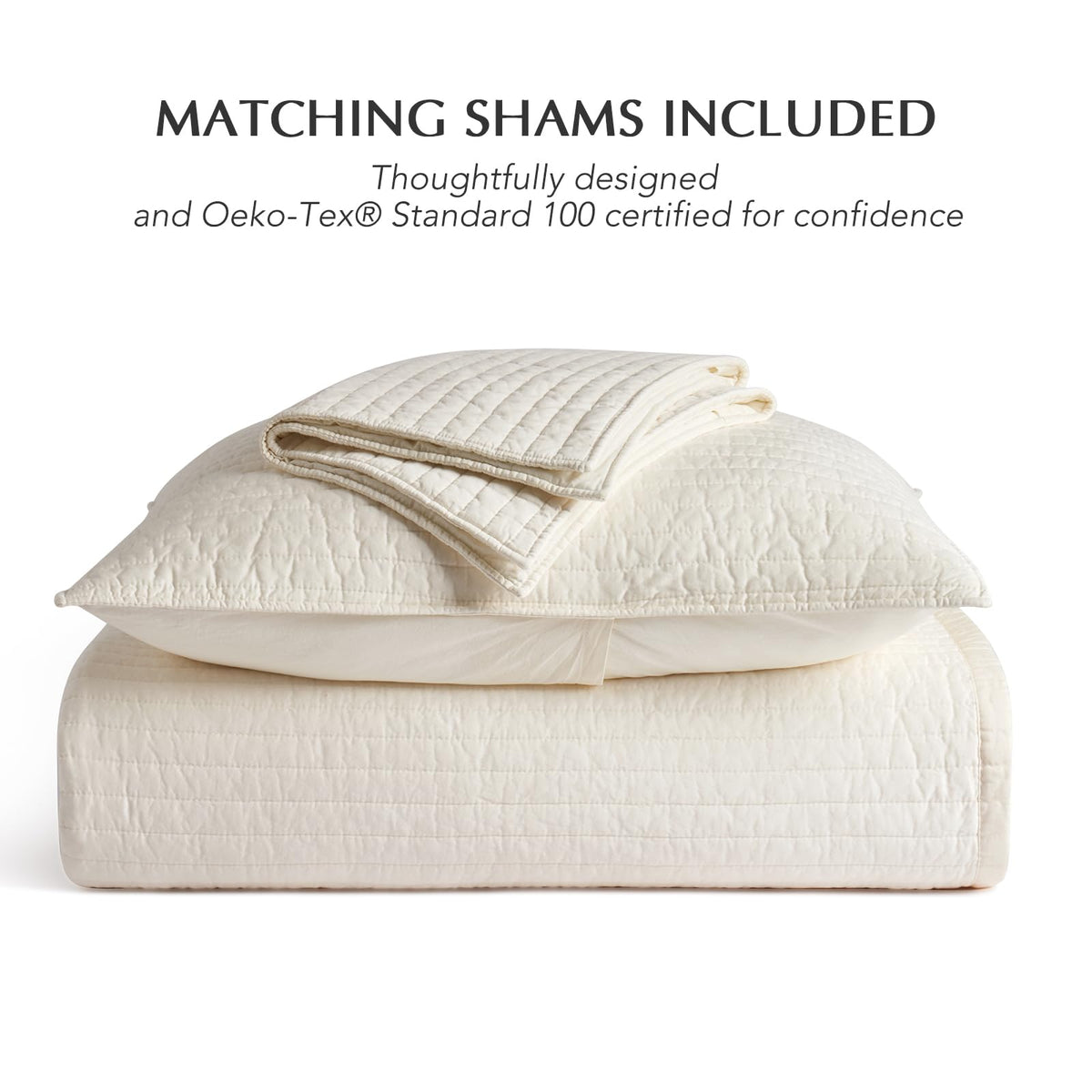 Evergracehome two shams complement the king quilt with effortless coastal-style elegance.