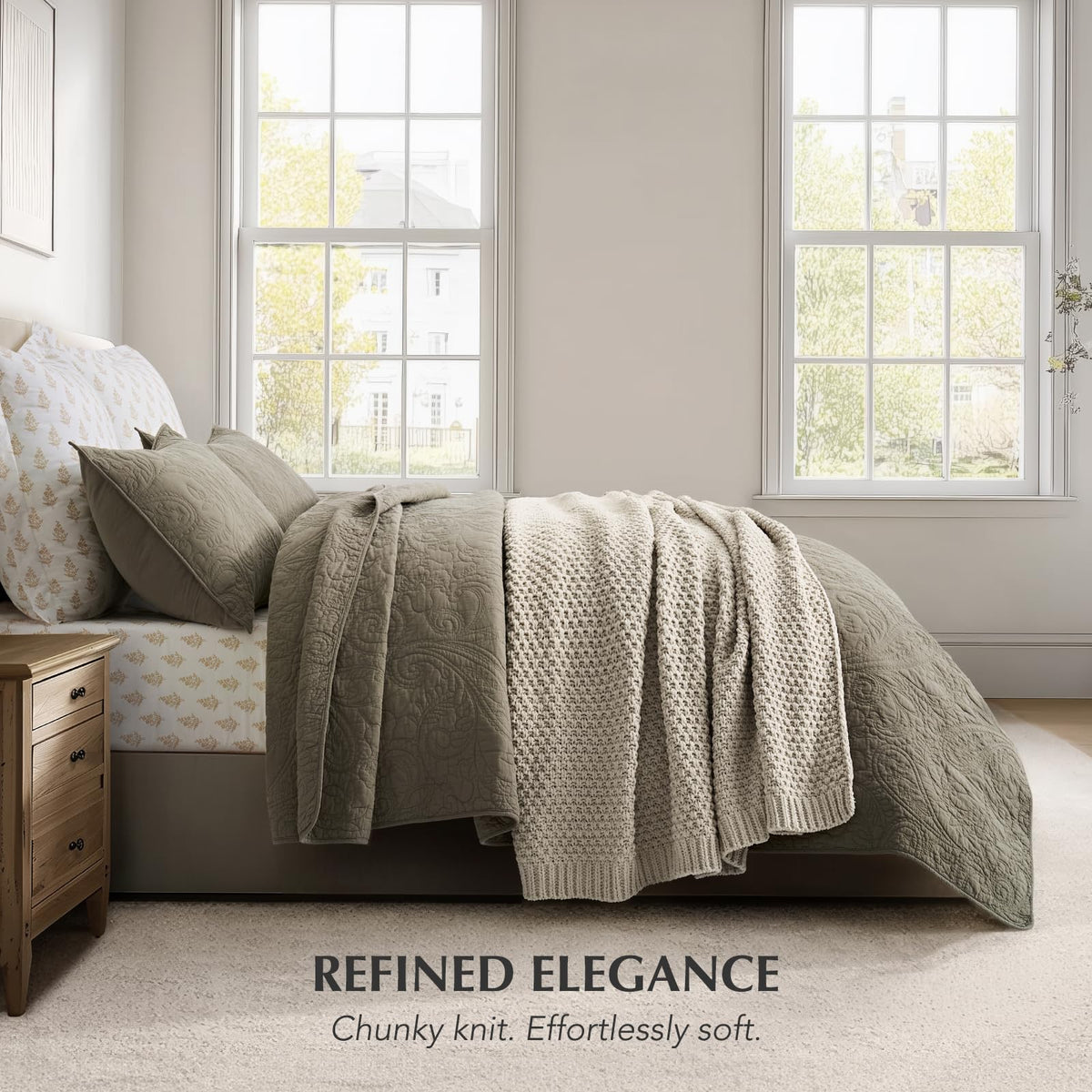 Evergracehome wrap-around-shoulders conveys easy coziness during chilly evenings