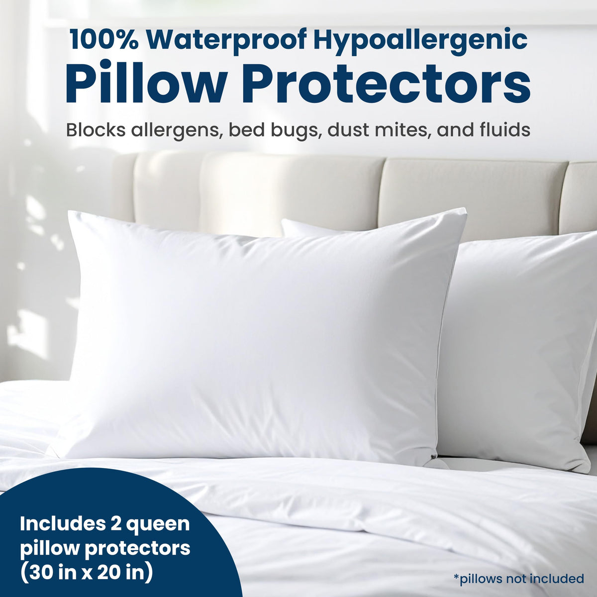 Everlasting Comfort bed bug and dust mite proof pillow cover protecting against pests