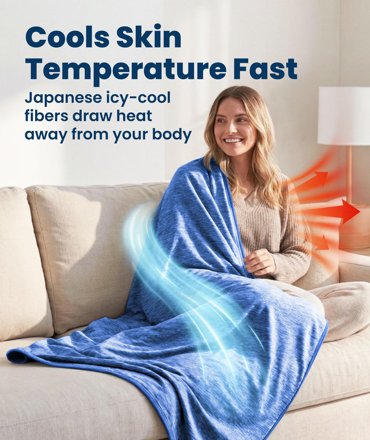 Cooling blanket positioned in a cozy bed setup for hot sleepers.
