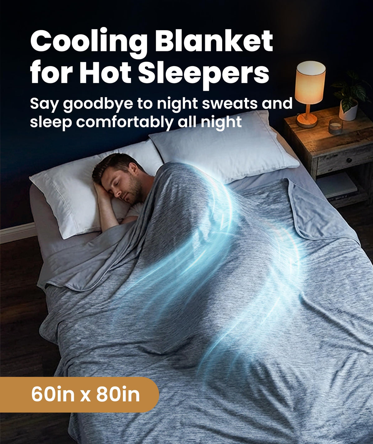 Everlasting Comfort cooling blanket soft side providing plush comfort on warm evenings.