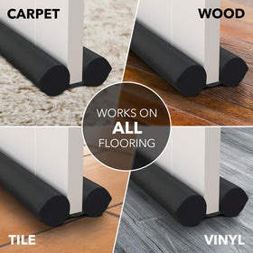 Everlasting Comfort draft stopper works on tile, wood, vinyl, or carpet floors.