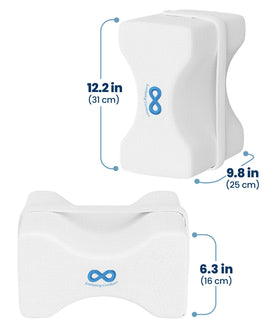 Everlasting Comfort knee pillow shown from side view for positioning.