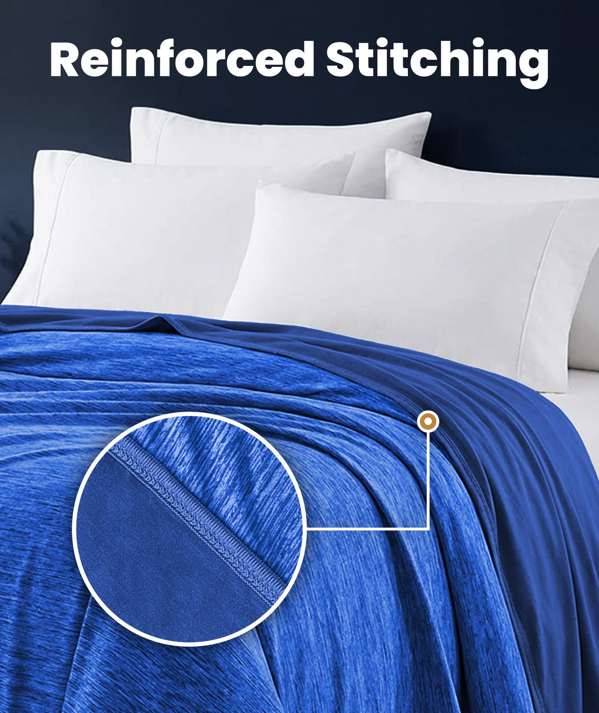 Machine-washable Everlasting Comfort cooling blanket demonstrating easy care.