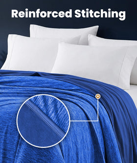 Machine-washable Everlasting Comfort cooling blanket demonstrating easy care.