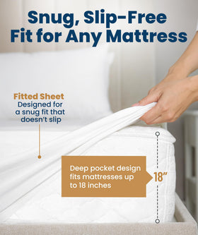 Everlasting Comfort 18-inch deep-pocket fit secures protector on tall mattresses