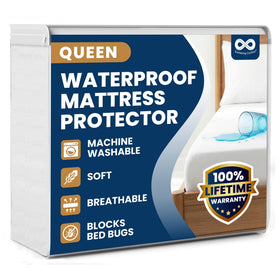 Everlasting Comfort premium queen mattress protector waterproof cover shields the mattress from spills